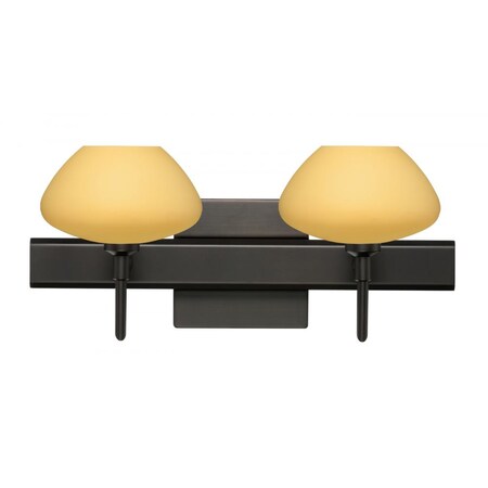 Besa Lighting Besa Wall With SQ Canopy Peri Bronze Vanilla Matte 2x5W LED 2SW-5410VM-LED-BR-SQ